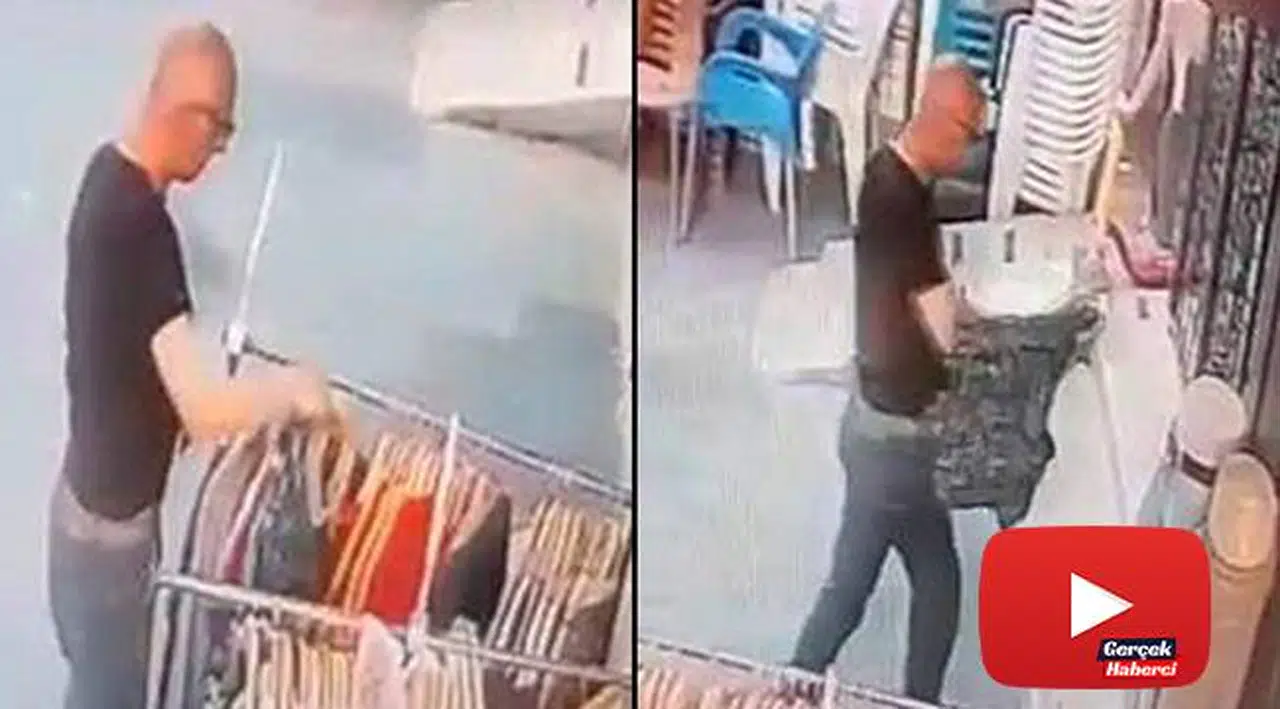 Dükkanın önünde sergilenen tişörtü alıp giydi, hiçbir şey yapmamış gibi yoluna devam etti