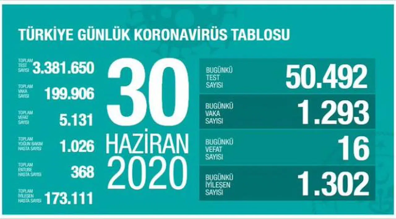 Türkiye'de koronavirüs nedeniyle 16 kişi daha hayatını kaybetti: Yeni vaka sayısı 1293