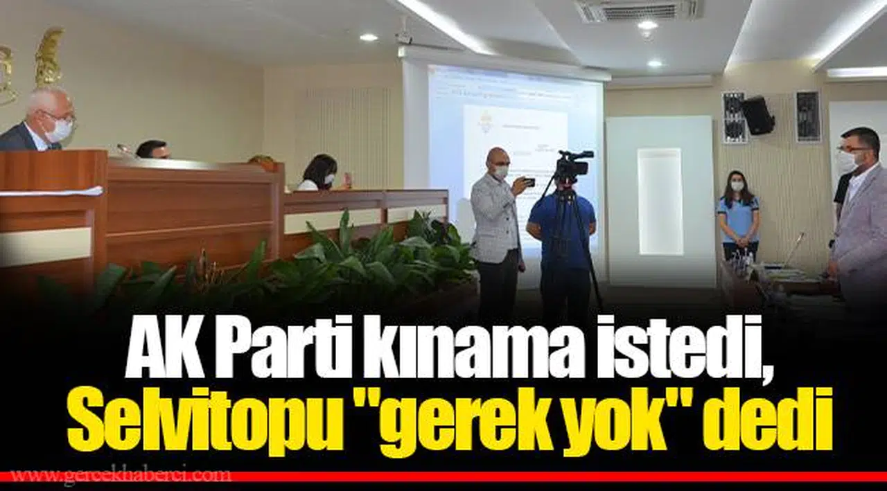 AK Parti kınama istedi, Selvitopu "gerek yok" dedi