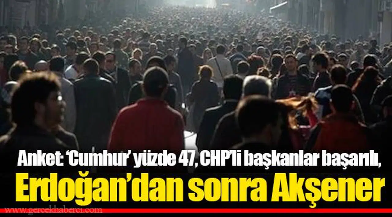 Anket: ‘Cumhur’ yüzde 47, CHP’li başkanlar başarılı, Erdoğan’dan sonra Akşener