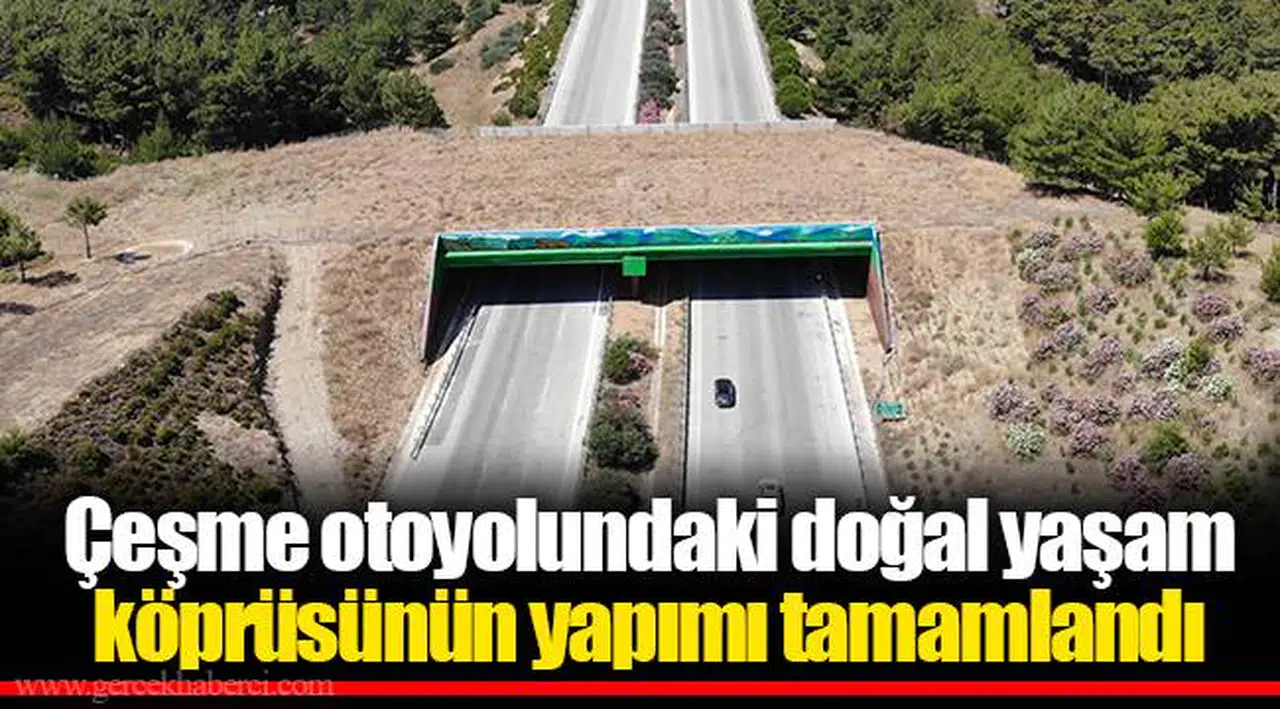 Çeşme otoyolundaki doğal yaşam köprüsünün yapımı tamamlandı