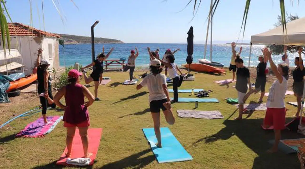 Karaburun’da denize nazır pilates