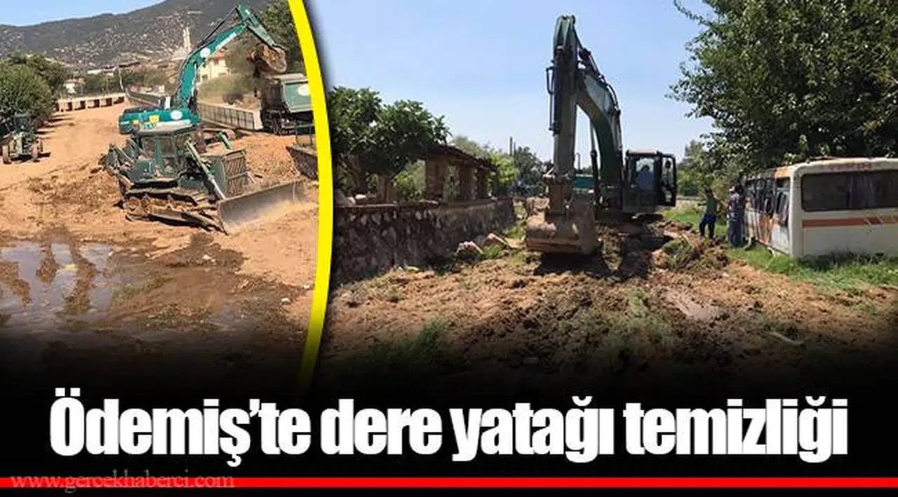 Ödemiş’te dere yatağı temizliği