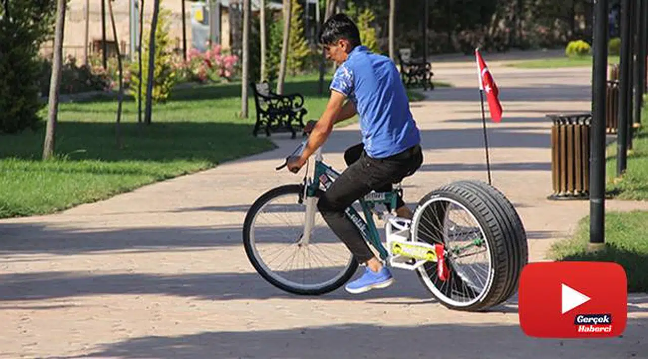 Otomobil değil bisiklet! Görenler bir daha bakıyor...