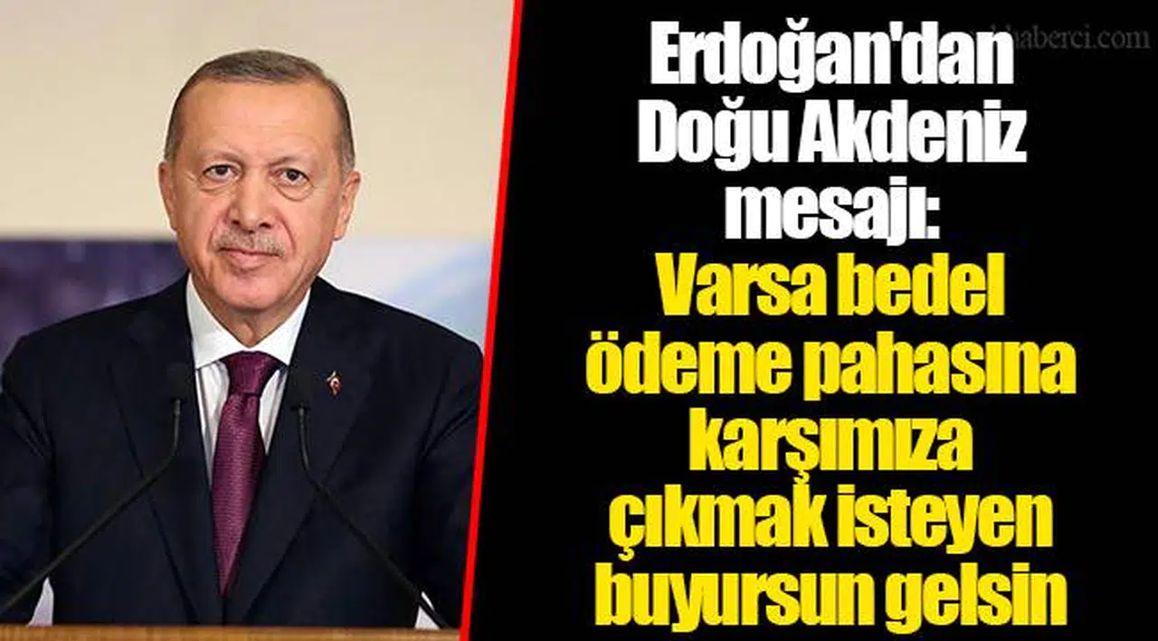 Erdoğan'dan Doğu Akdeniz mesajı: Varsa bedel ödeme pahasına karşımıza çıkmak isteyen buyursun gelsin