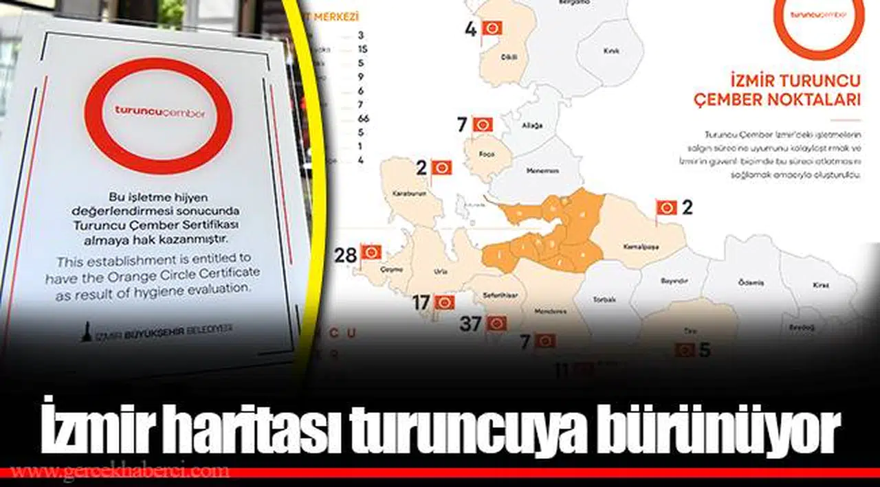 İzmir haritası turuncuya bürünüyor