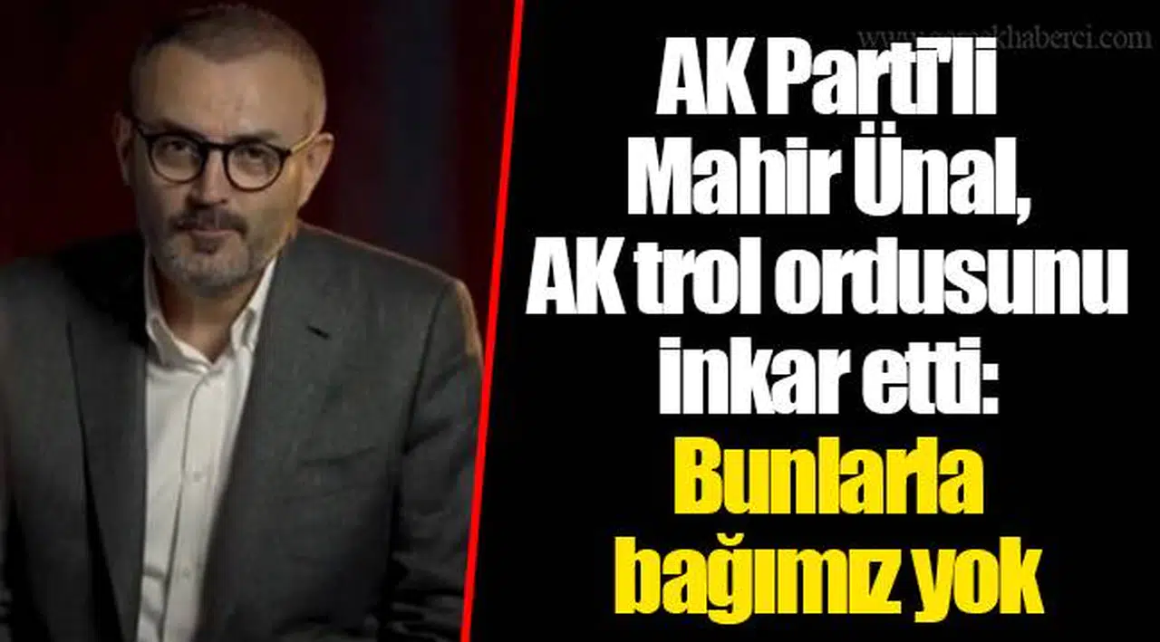AK Parti'li Mahir Ünal, AK trol ordusunu inkar etti: Bunlarla bağımız yok
