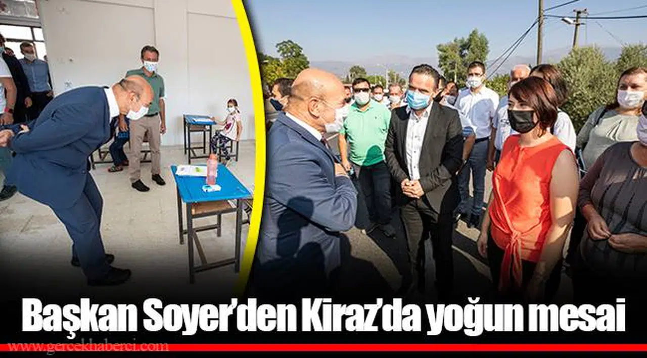 Başkan Soyer’den Kiraz’da yoğun mesai