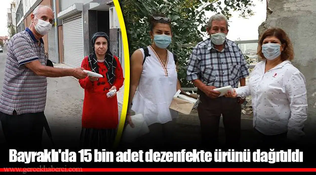 Bayraklı'da 15 bin adet dezenfekte ürünü dağıtıldı