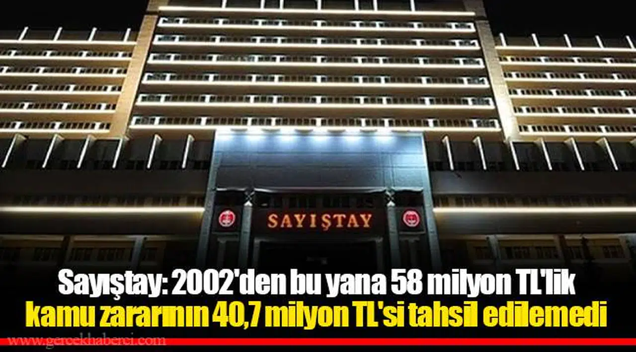 Sayıştay: 2002'den bu yana 58 milyon TL'lik kamu zararının 40,7 milyon TL'si tahsil edilemedi