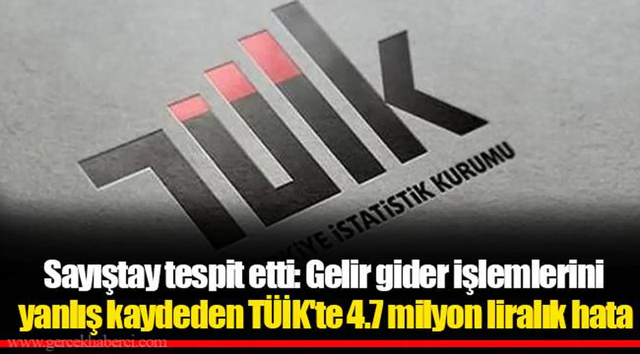 Sayıştay tespit etti: Gelir gider işlemlerini yanlış kaydeden TÜİK'te 4.7 milyon liralık hata