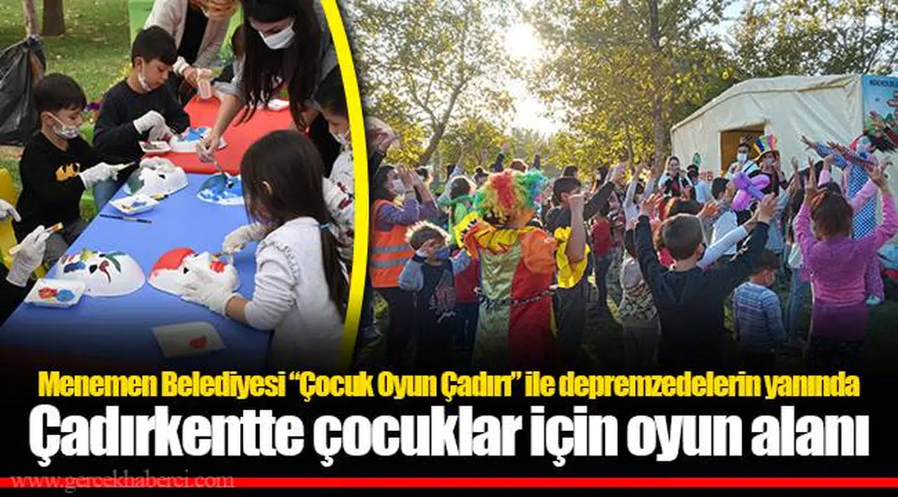 Çadırkentte çocuklar için oyun alanı