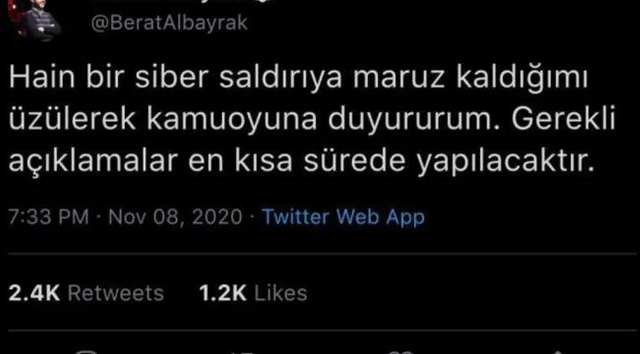 Tweet Albayrak'a ait değil