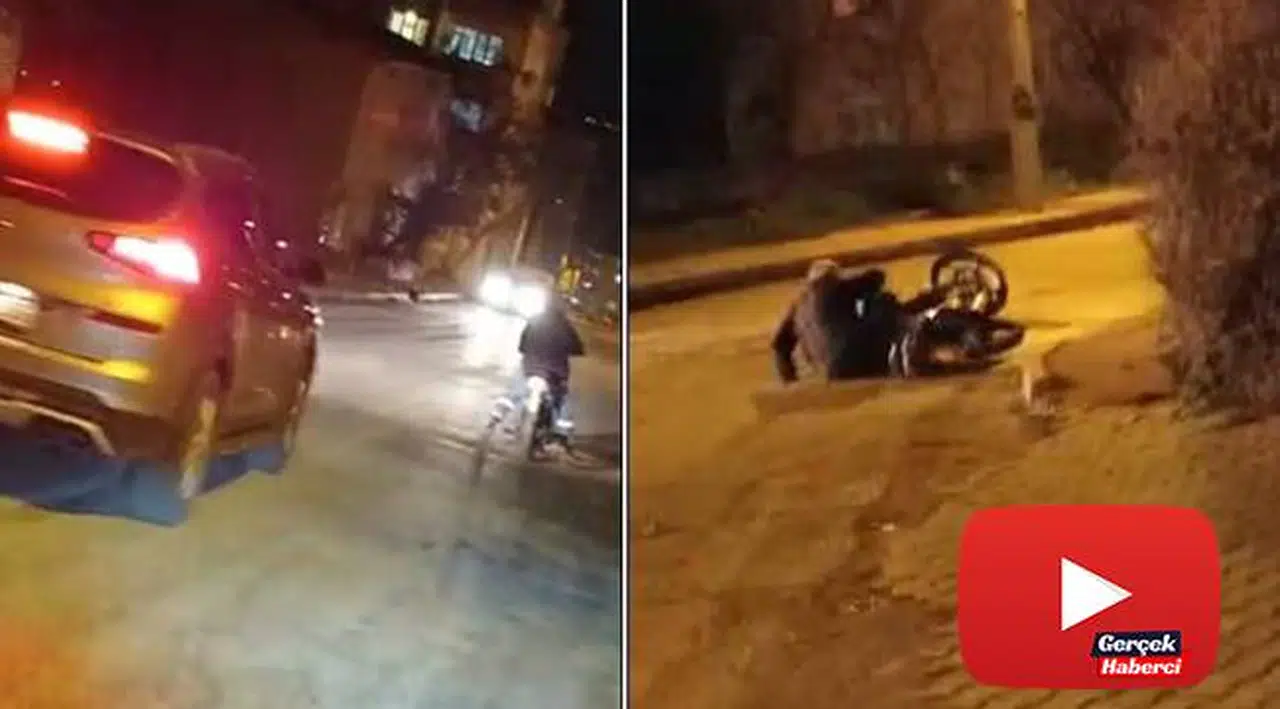 Alkollü olduğu iddia edilen motosikletlinin tehlikeli yolculuğu kamerada