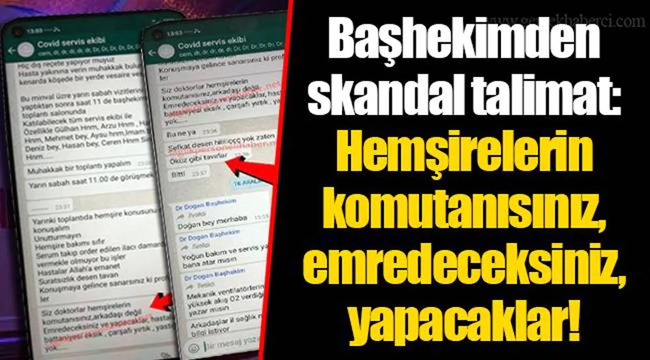 Başhekimden skandal talimat: Hemşirelerin komutanısınız, emredeceksiniz, yapacaklar!