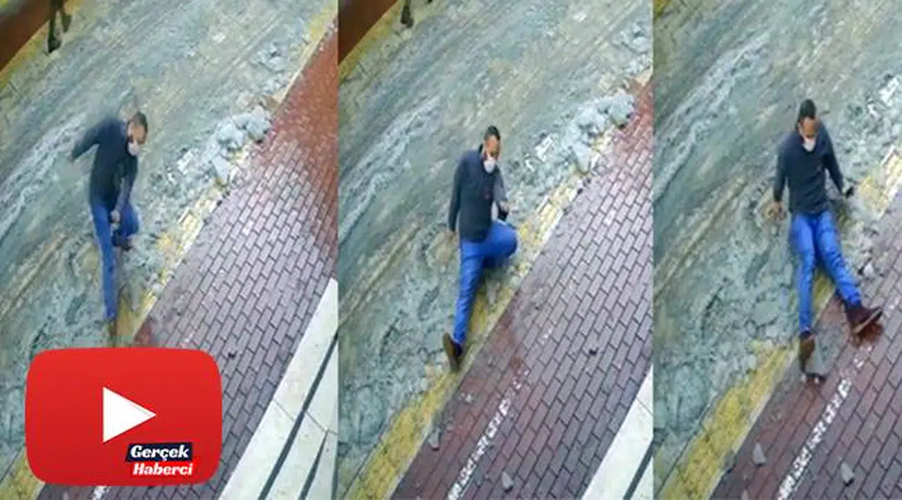 Buzda kayan adamın ayağı böyle kırıldı