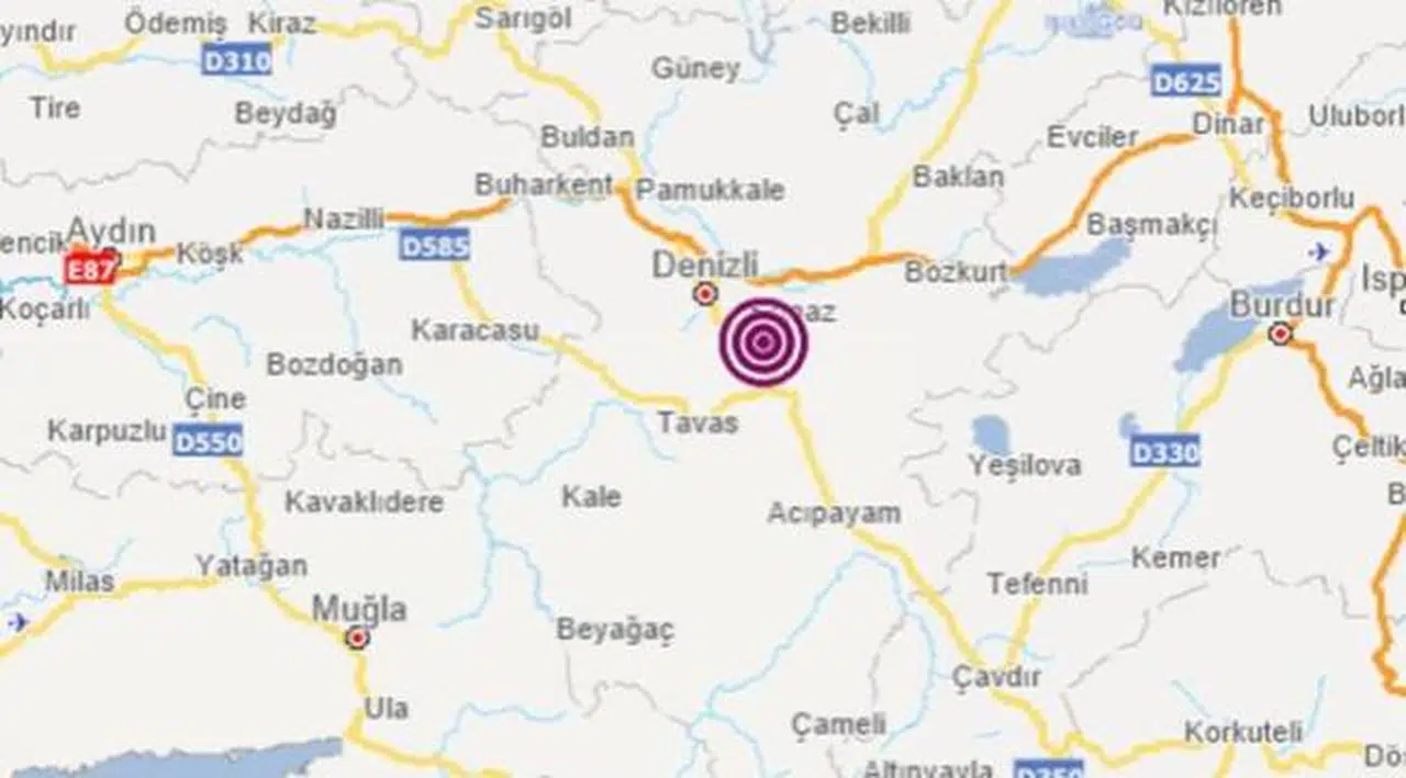 Denizli'de 4 büyüklüğünde deprem