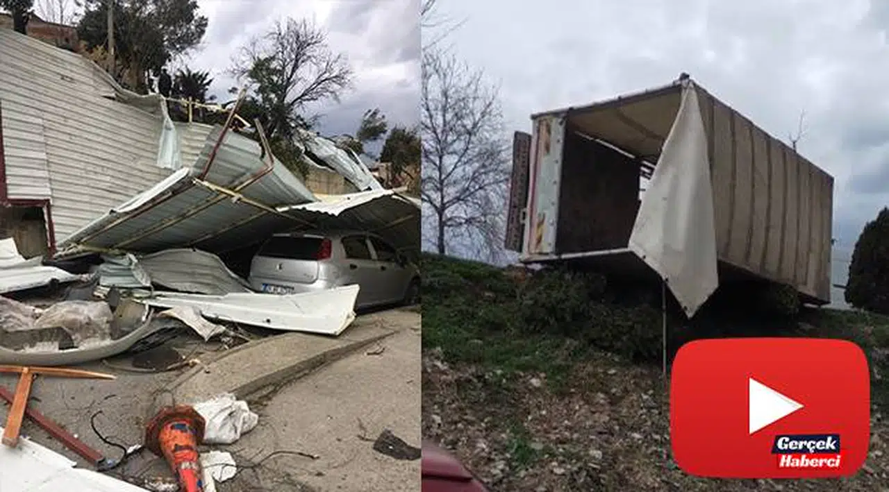 Sanayi sitesini hortum vurdu, o anlar kamerada