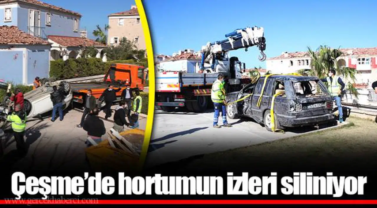 Çeşme’de hortumun izleri siliniyor