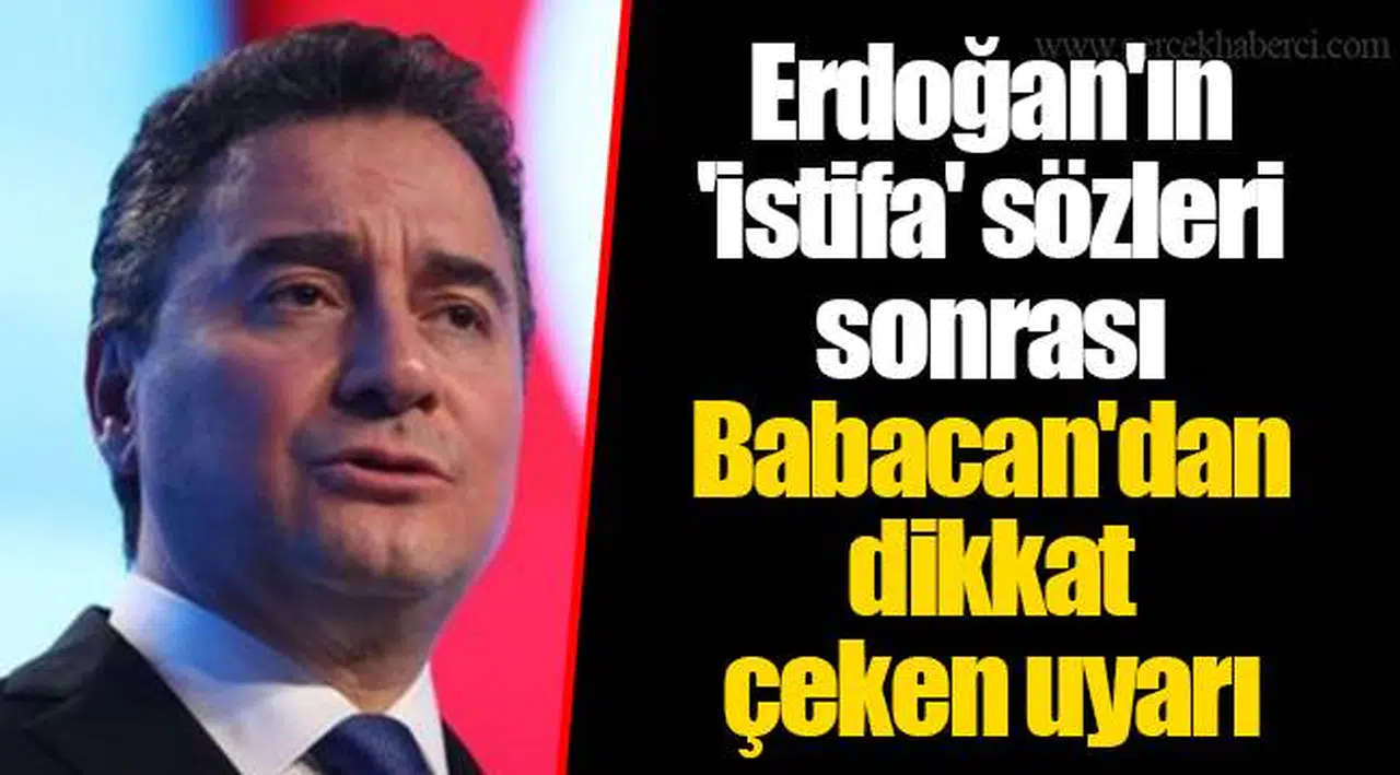 Erdoğan'ın 'istifa' sözleri sonrası Babacan'dan dikkat çeken uyarı