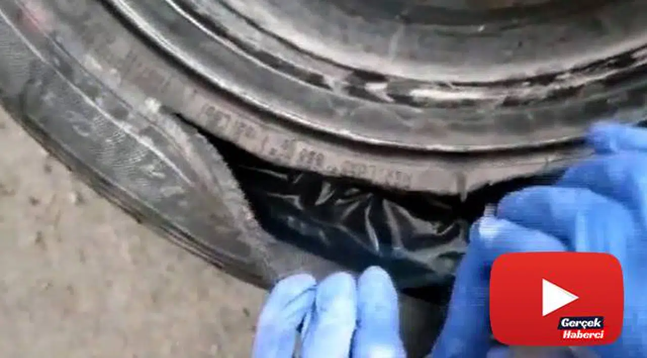 Otomobil lastiğinden bir kilo kokain çıktı