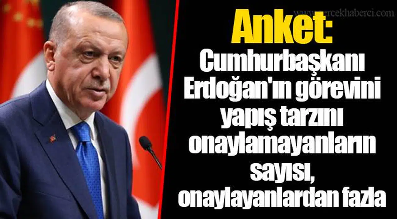 Anket: Cumhurbaşkanı Erdoğan'ın görevini yapış tarzını onaylamayanların sayısı, onaylayanlardan fazla