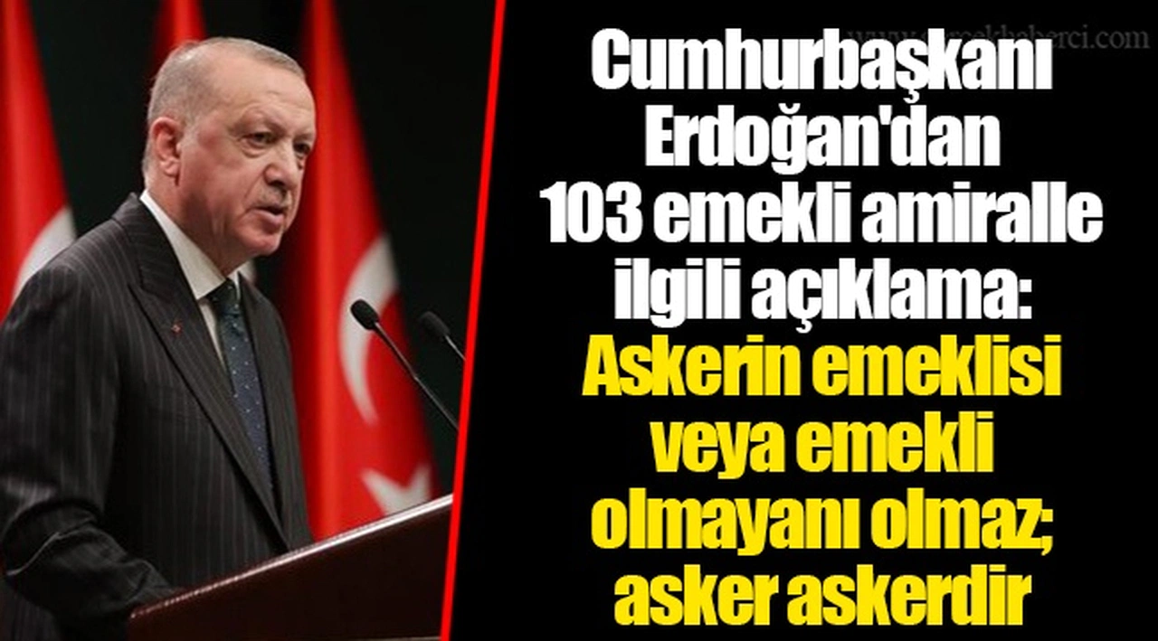 Cumhurbaşkanı Erdoğan'dan 103 emekli amiralle ilgili açıklama: Askerin emeklisi veya emekli olmayanı olmaz; asker askerdir