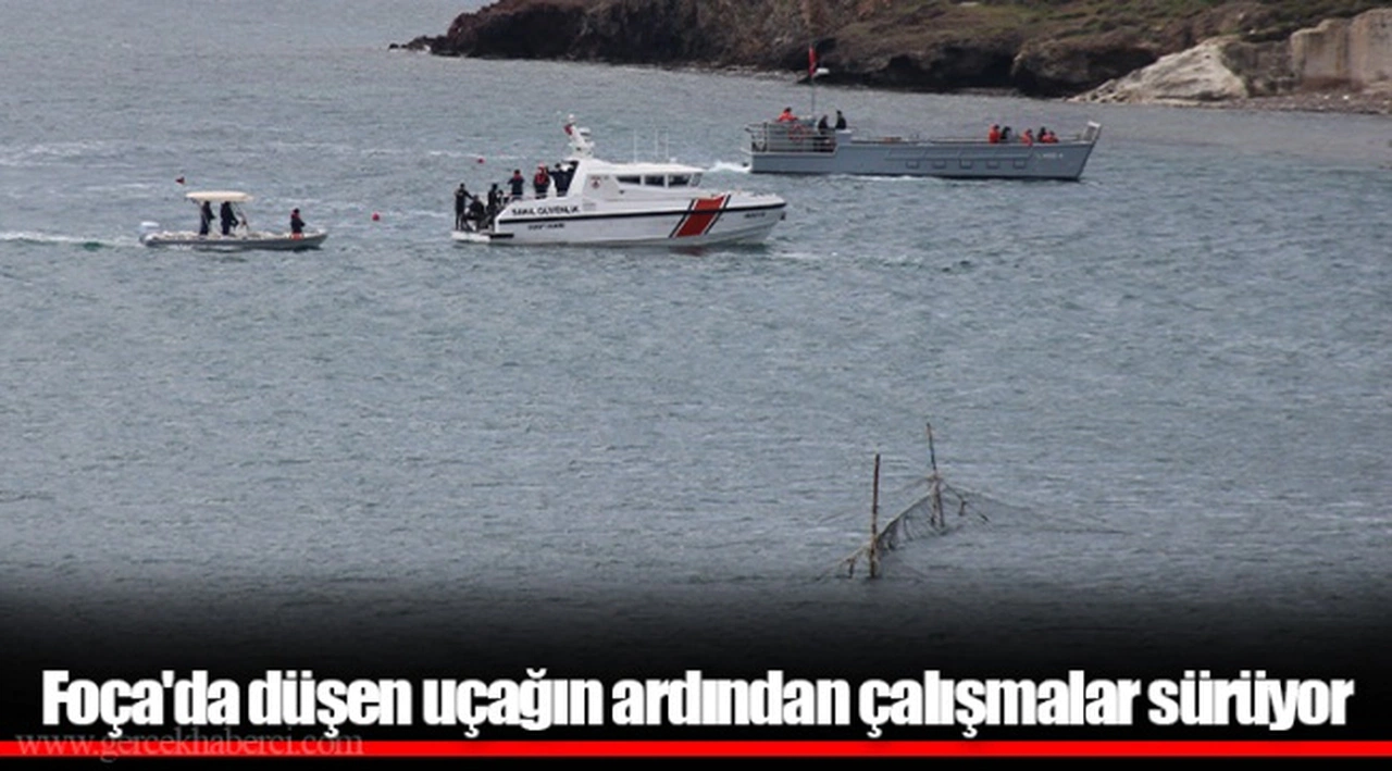 Foça'da düşen uçağın ardından çalışmalar sürüyor