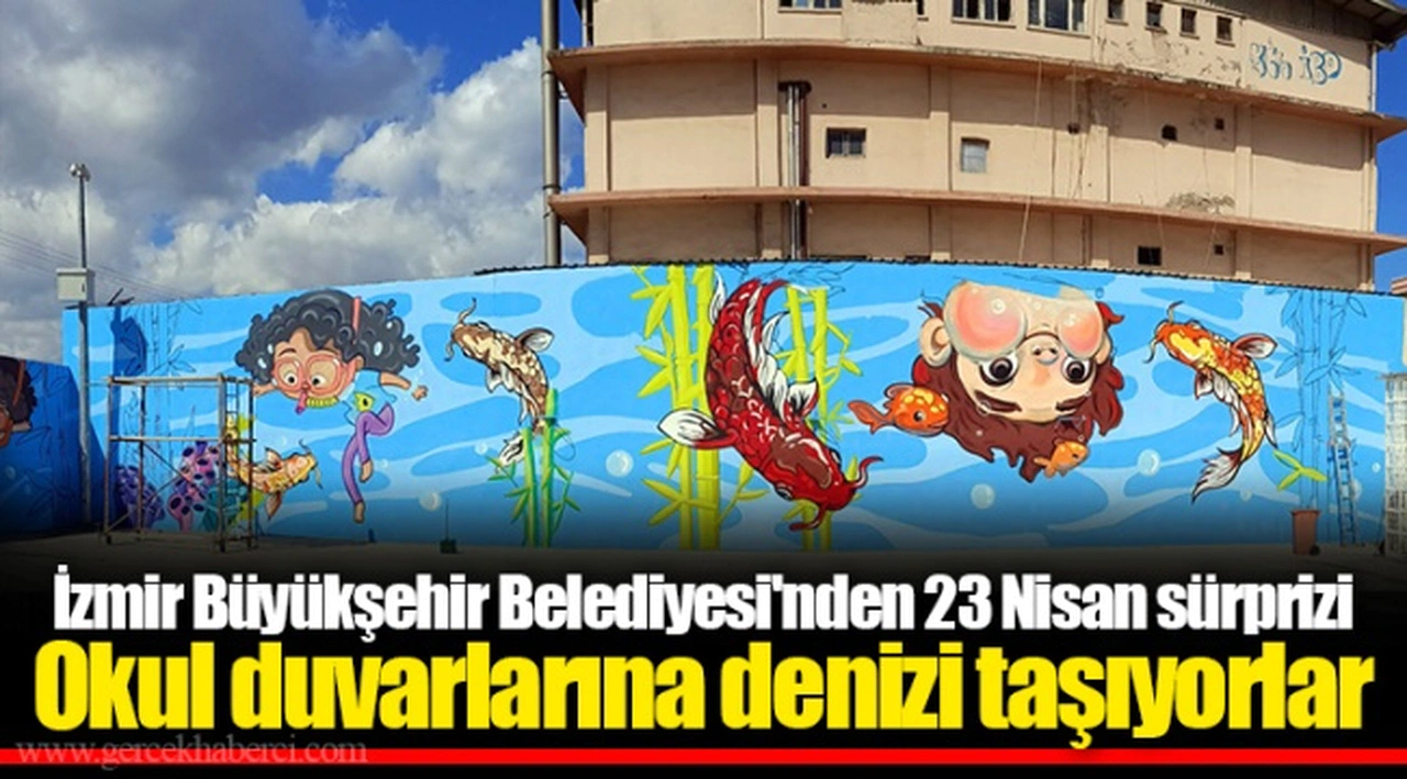 Okul duvarlarına denizi taşıyorlar