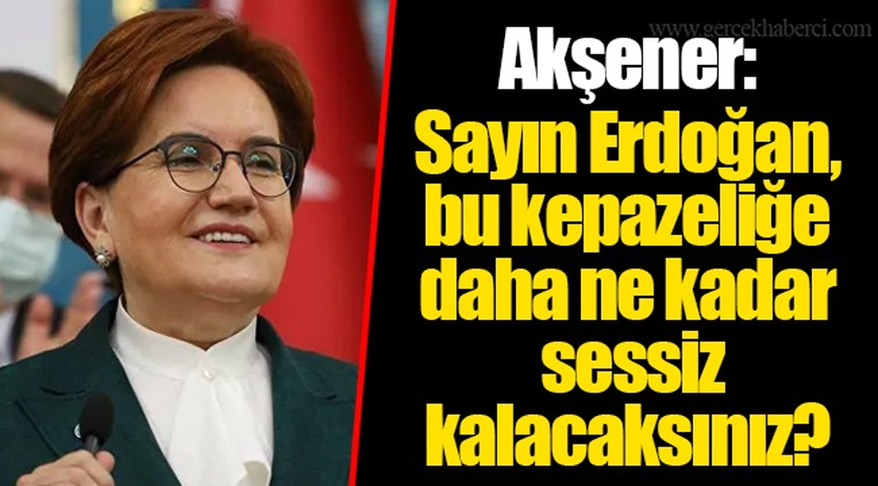 Akşener: Sayın Erdoğan, bu kepazeliğe daha ne kadar sessiz kalacaksınız?