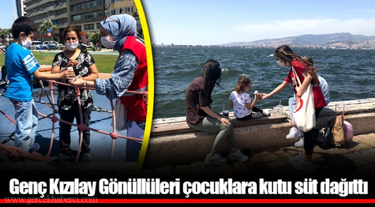 ​​​​​​​Genç Kızılay Gönüllüleri çocuklara kutu süt dağıttı