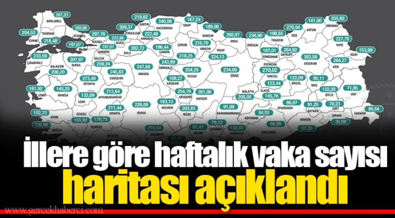 İllere göre haftalık vaka sayısı haritası açıklandı