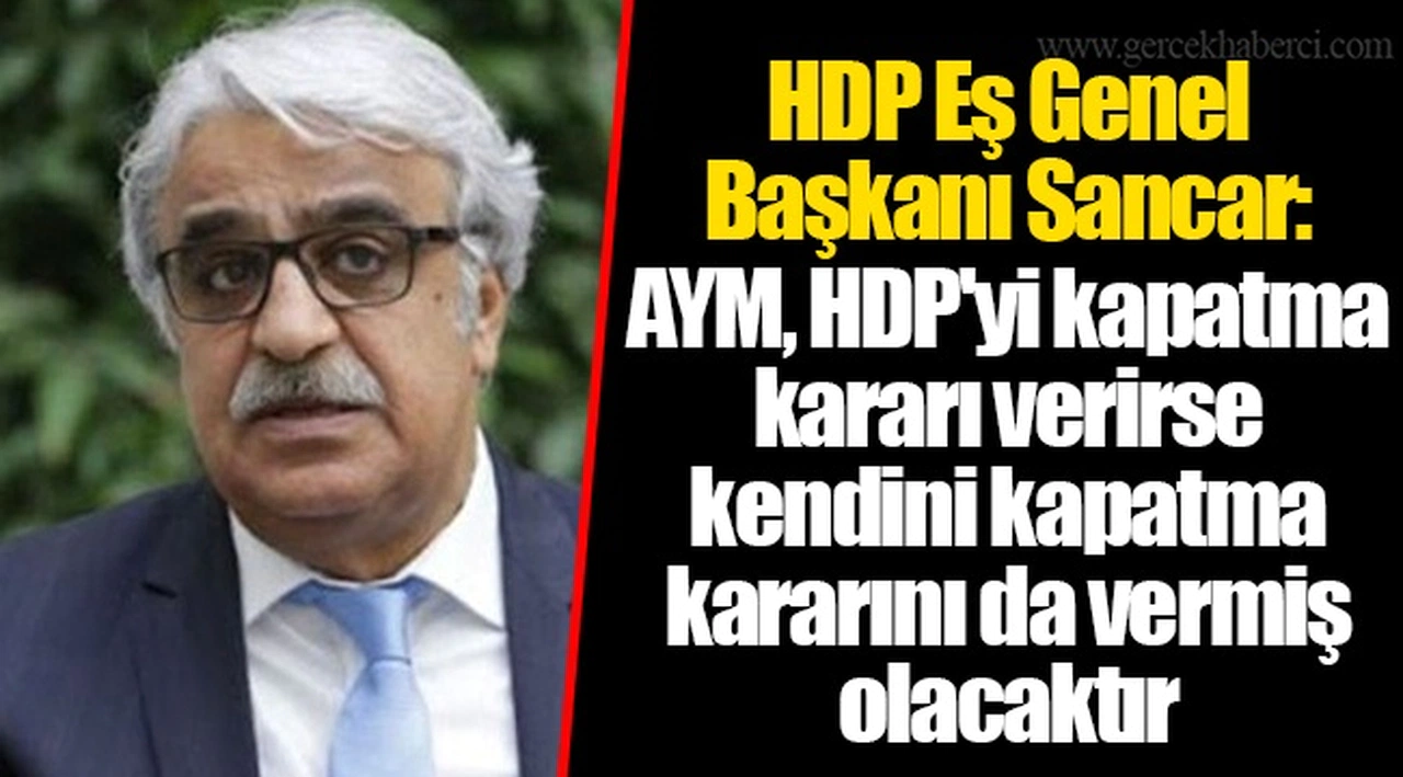 HDP Eş Genel Başkanı Sancar: AYM, HDP'yi kapatma kararı verirse kendini kapatma kararını da vermiş olacaktır