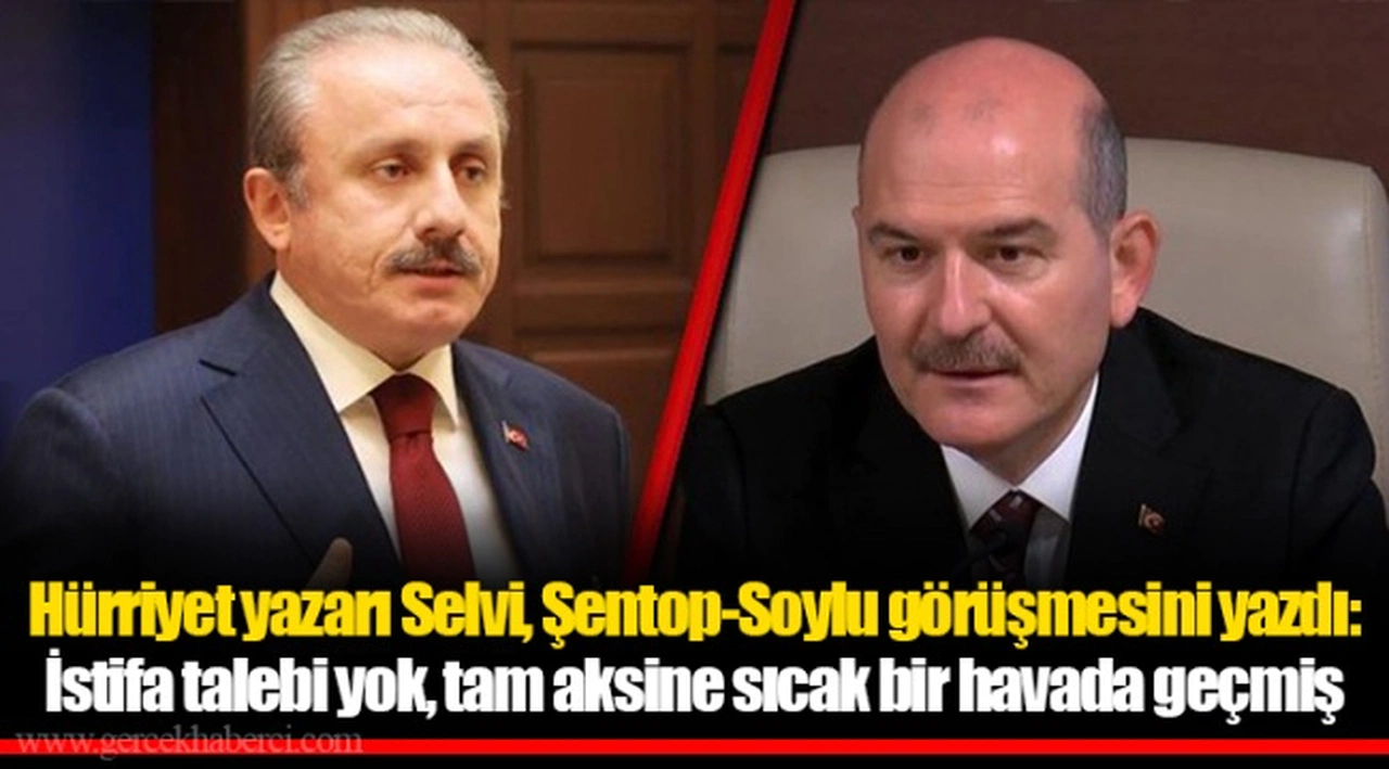 Hürriyet yazarı Selvi, Şentop-Soylu görüşmesini yazdı: İstifa talebi yok, tam aksine sıcak bir havada geçmiş