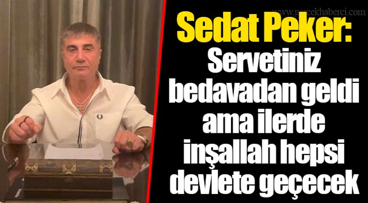 Sedat Peker: Servetiniz bedavadan geldi ama ilerde inşallah hepsi devlete geçecek