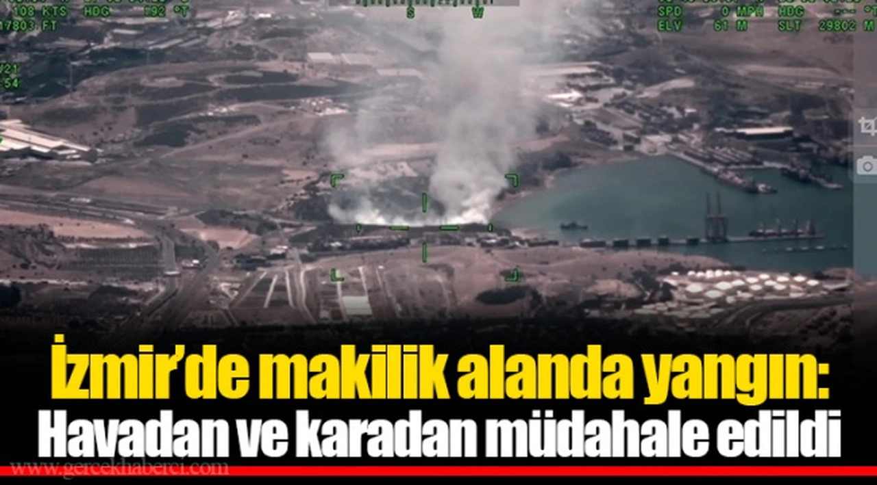 İzmir’de makilik alanda yangın: Havadan ve karadan müdahale edildi