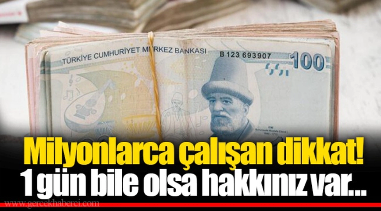 Milyonlarca çalışan dikkat! 1 gün bile olsa hakkınız var...