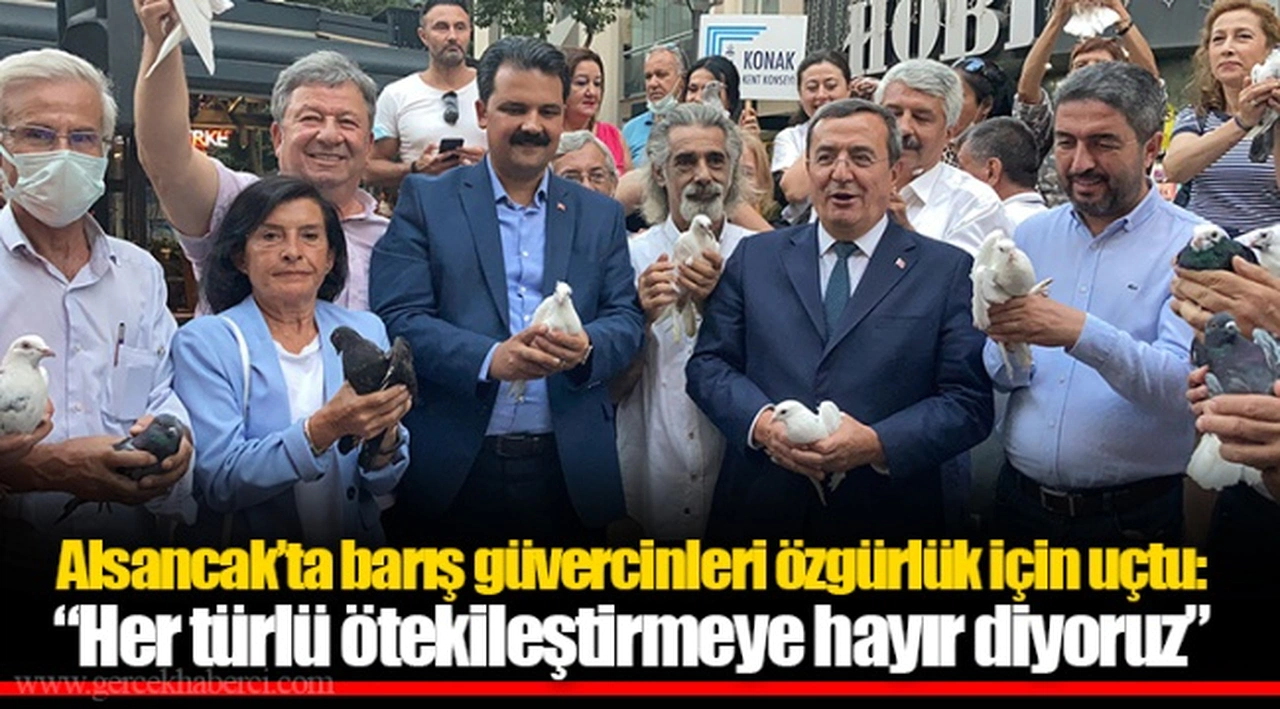 Alsancak’ta barış güvercinleri özgürlük için uçtu: “Her türlü ötekileştirmeye hayır diyoruz”