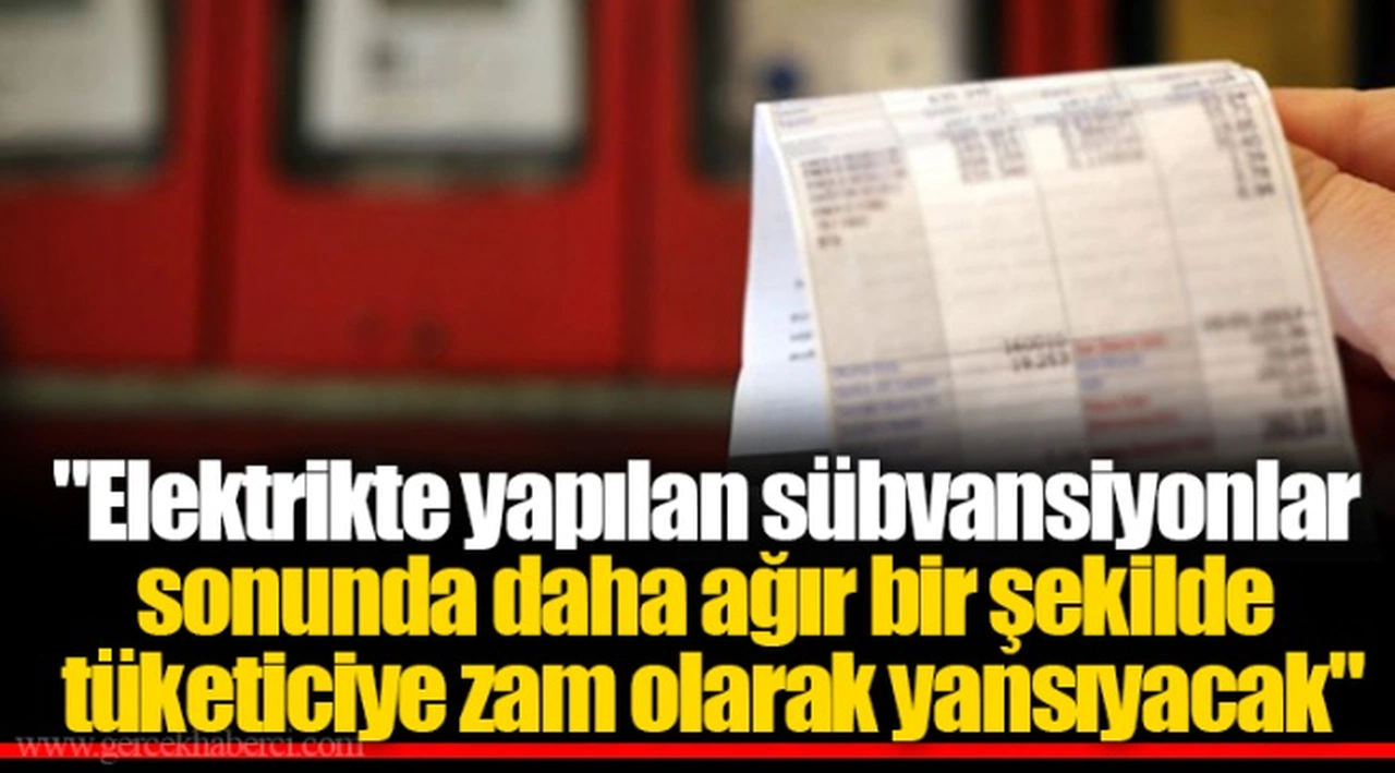 "Elektrikte yapılan sübvansiyonlar sonunda daha ağır bir şekilde tüketiciye zam olarak yansıyacak"