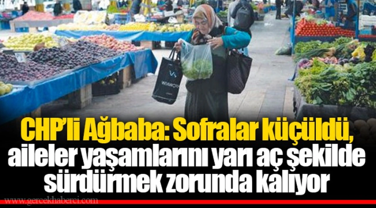 CHP’li Ağbaba: Sofralar küçüldü, aileler yaşamlarını yarı aç şekilde sürdürmek zorunda kalıyor