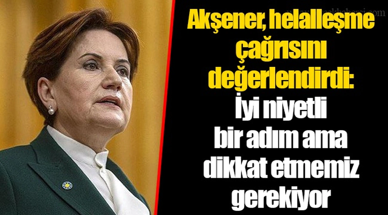 Akşener, helalleşme çağrısını değerlendirdi: İyi niyetli bir adım ama dikkat etmemiz gerekiyor