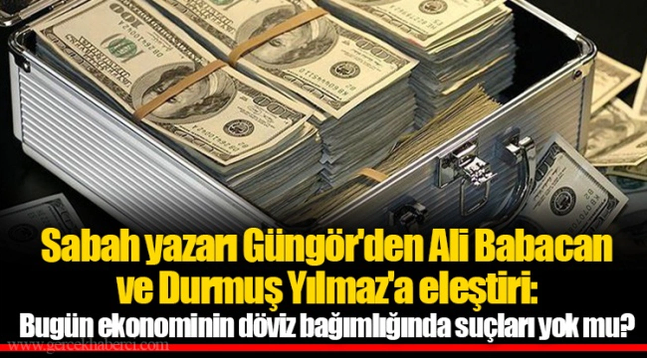 Sabah yazarı Güngör'den Ali Babacan ve Durmuş Yılmaz'a eleştiri: Bugün ekonominin döviz bağımlığında suçları yok mu?
