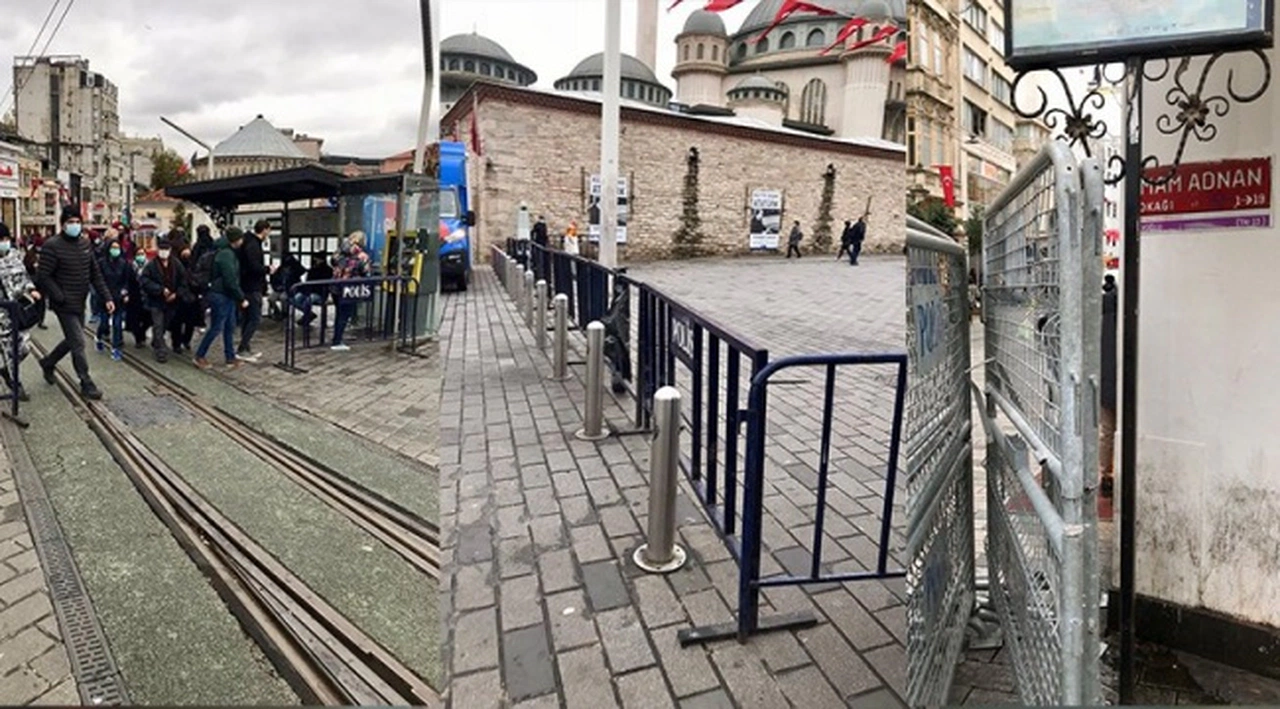 Taksim Meydanı polis bariyerleriyle çevrilerek, yaya girişleri kontrol altına alındı