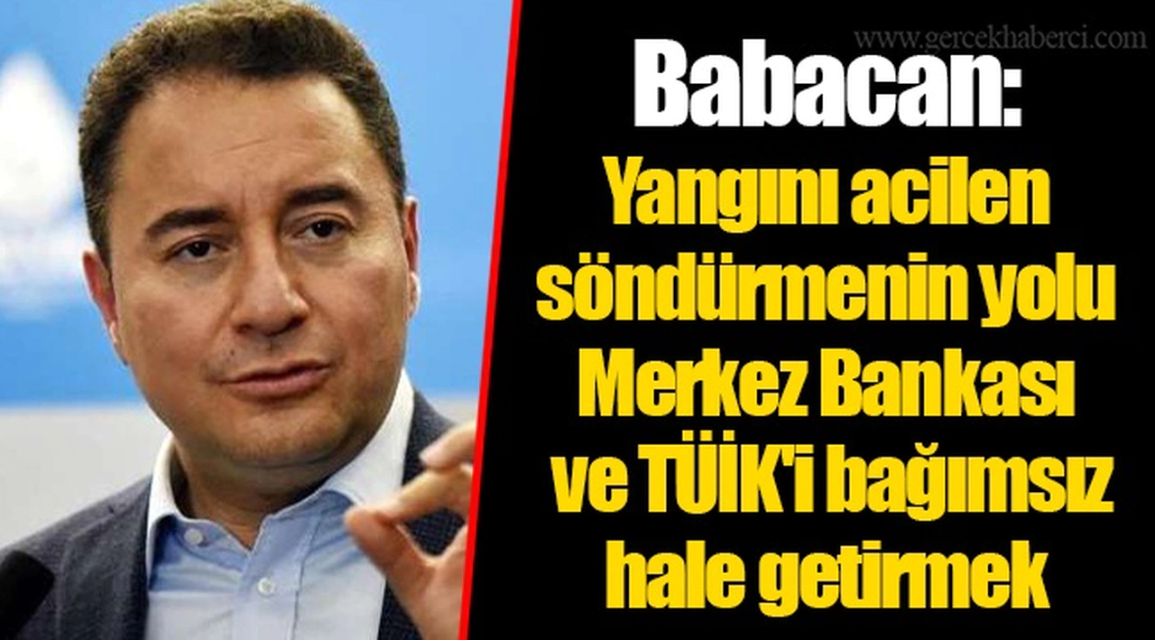 Babacan: Yangını acilen söndürmenin yolu Merkez Bankası ve TÜİK'i bağımsız hale getirmek