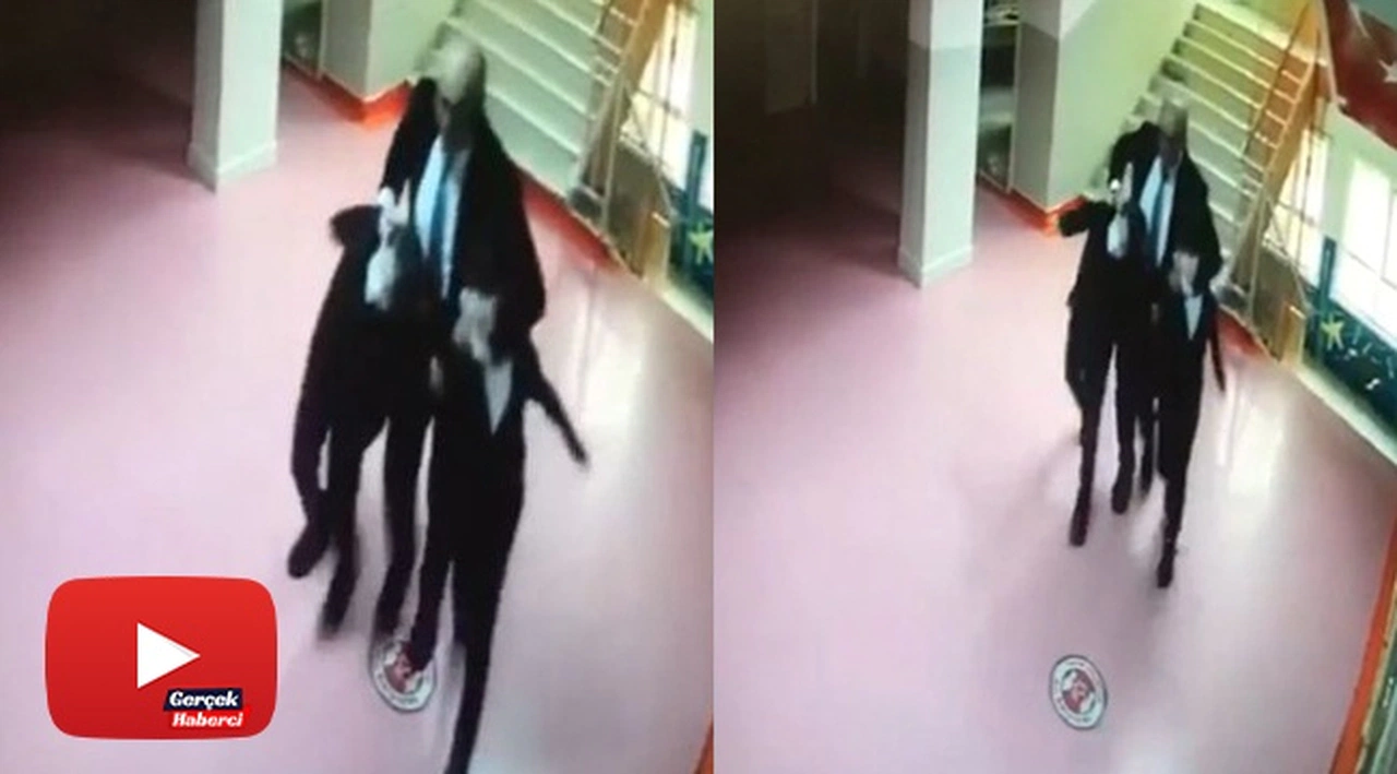 Okul müdürünün öğrencilere şiddet uyguladığı anlar kamerada
