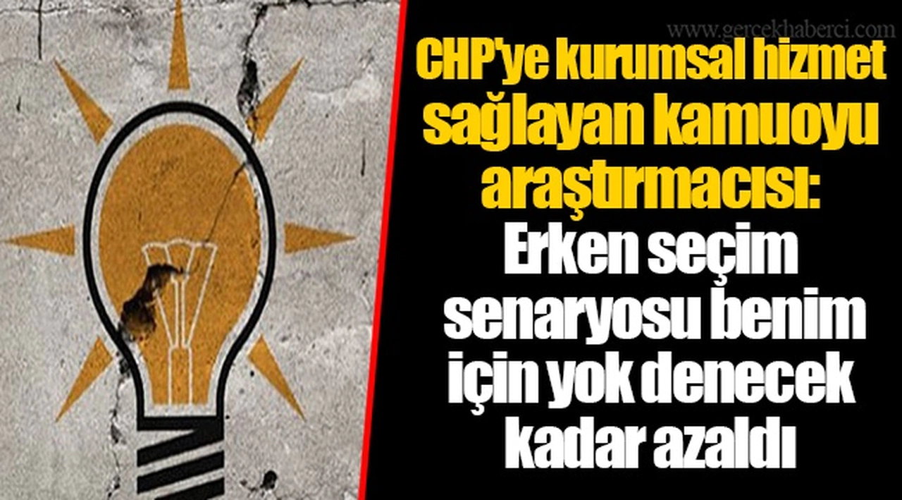CHP'ye kurumsal hizmet sağlayan kamuoyu araştırmacısı: Erken seçim senaryosu benim için yok denecek kadar azaldı