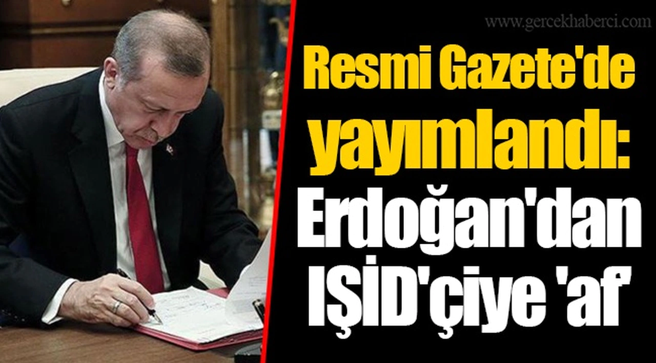 Resmi Gazete'de yayımlandı: Erdoğan'dan IŞİD'çiye 'af'