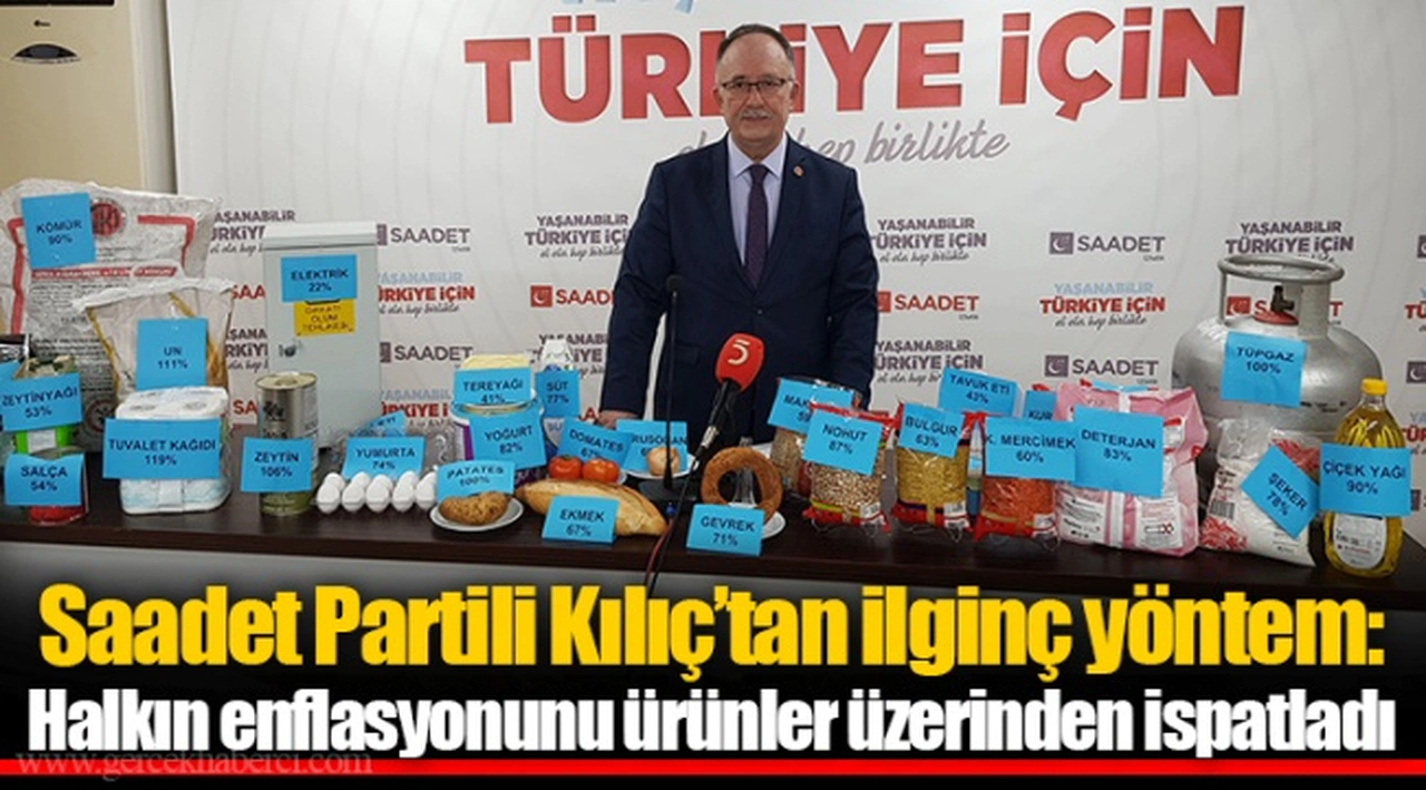 Saadet Partili Kılıç’tan ilginç yöntem: Halkın enflasyonunu ürünler üzerinden ispatladı