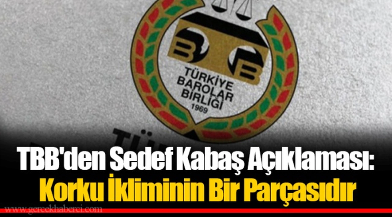 TBB'den Sedef Kabaş Açıklaması: Korku İkliminin Bir Parçasıdır