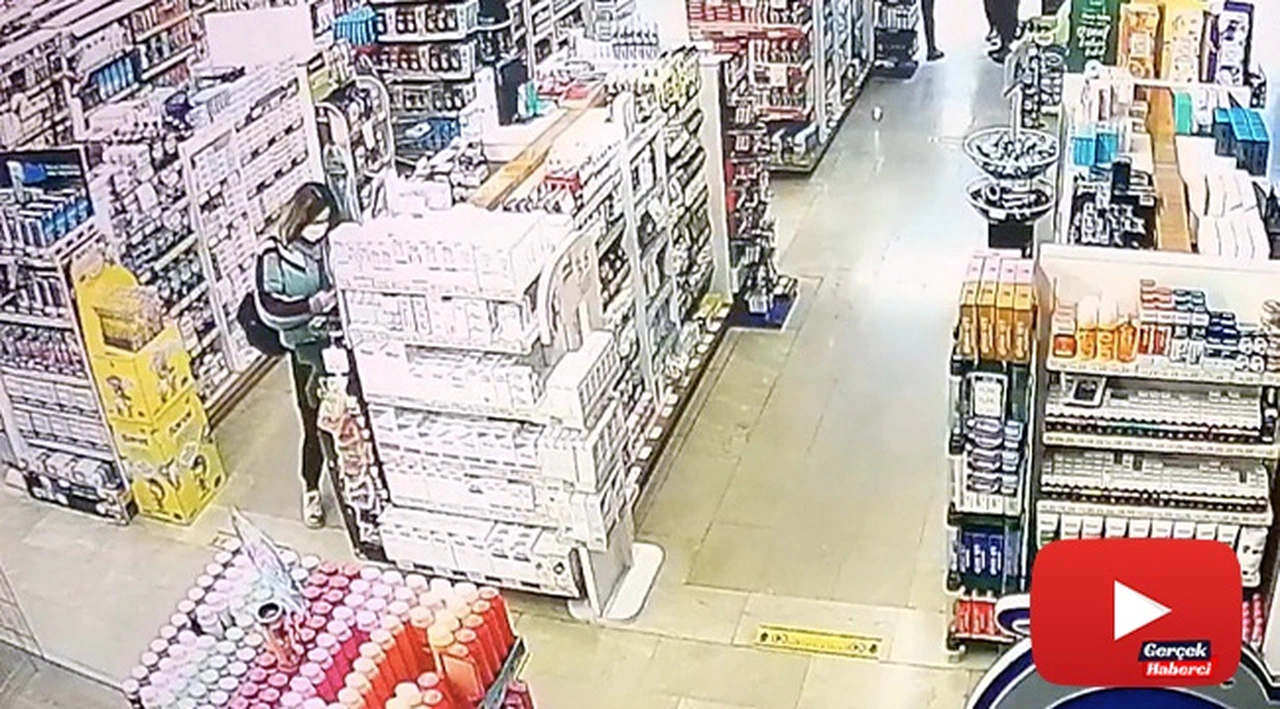 İşyerinden 600 TL değerinde diş fırçası çalan genç kız, başka bir müşterinin dikkati ile yakalandı